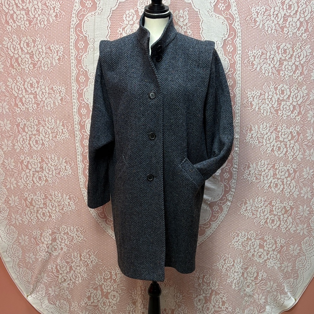 Vintage Wool Herringbone Coat